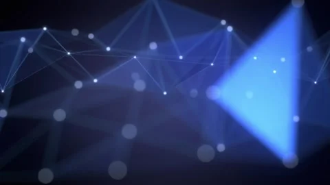 Abstract Morphing Triangular Grid Shape with Deph of Field Stock Footage 336029670
