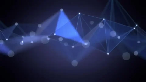 Abstract Morphing Triangular Grid Shape with Deph of Field Stock Footage 336029714