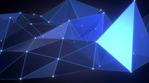 Abstract Morphing Triangular Grid Shape - Modern Technology Background Stock Footage 336029720