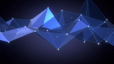 Abstract Morphing Triangular Grid Shape - Modern Technology Background Stock Footage 336029760