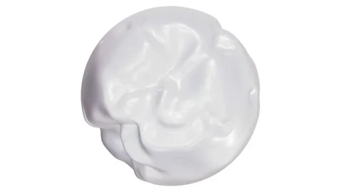 Abstract morphing white cream or milk sphere rendered in UHD with alpha matte Stock Footage 202323463