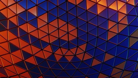 Abstract Mosaic Animation With Gradient And Glowing Triangles Stock Footage 143849764