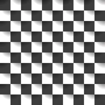 Abstract mosaic background with black and white squares seamless pattern. V.. Stock Illustration