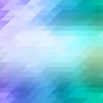 Abstract mosaic background of colored triangles in blue and green shades Stock Illustration