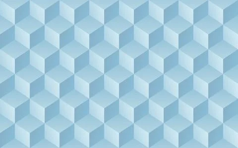 Abstract mosaic blue background with 3d cubes. Seamless vector Stock Illustration