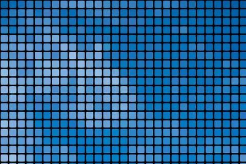 Abstract mosaic blue background with square tiles over black, vertical format Stock Illustration