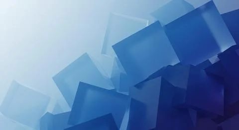 Abstract mosaic of blue squares gradient flowing across the frame Stock Illustration