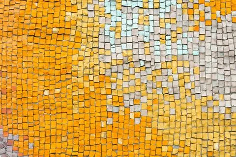 Abstract mosaic ceramic tile background, pattern of orange and white tiles,.. Stock Photos