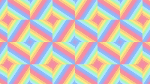 Abstract mosaic with geometric rainbow pattern in seamless loop animation 스톡 동영상 153385519