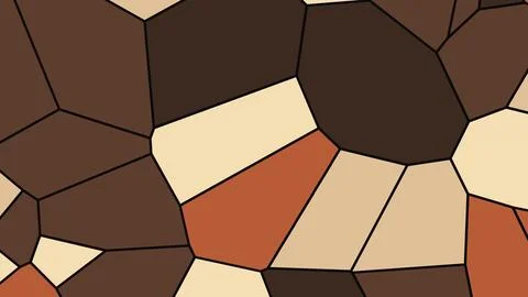 Abstract mosaic with irregular polygon tiles in brown beige and rust colors,  Иллюстрация