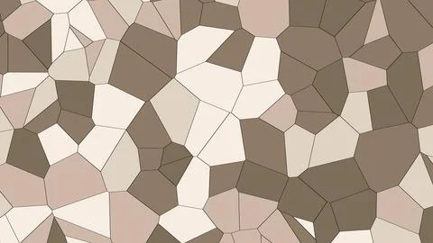 An abstract mosaic of irregular polygon tiles in beige, cream, and brown tone Illustration
