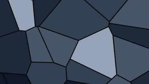 Abstract mosaic of irregular polygonal tiles in dark blue and steel blue tone Illustrazione stock