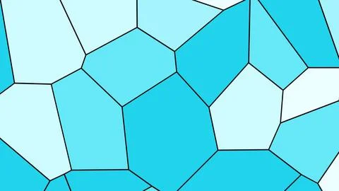 Abstract mosaic of irregular polygons in varying blue shades with dark outlin Иллюстрация