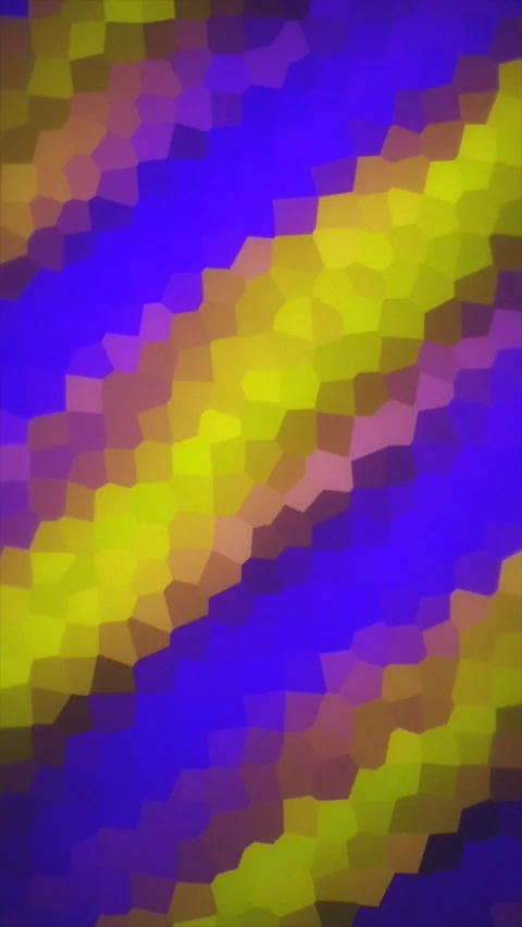 Abstract Mosaic Loop with Moving Yellow and Purple Geometric Pattern Stock Footage 337374752