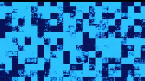Abstract mosaic pattern background of pixelated blue square blocks. Digital.. Vídeos de archivo 337023126