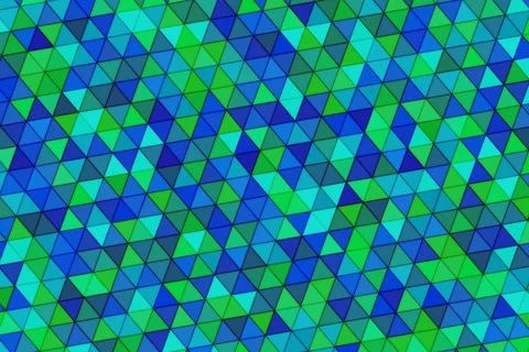 Abstract mosaic pattern with blue and green geometric shapes Stock Illustration