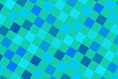 Abstract mosaic pattern with blue and green squares Illustrazione stock