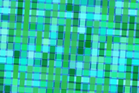 Abstract mosaic pattern with blue and green squares Stock Illustration