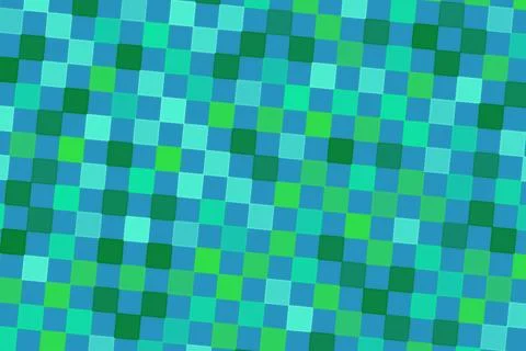 Abstract mosaic pattern with blue and green squares Stock Illustration