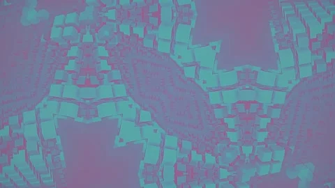 Abstract mosaic pattern in blue, pink and purple. 3d rendering loop animation 4K Stock Footage 261500675
