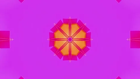 Abstract Mosaic Pattern with Bright Neon Geometric Forms and Kaleidoscope Stock Footage 337588584