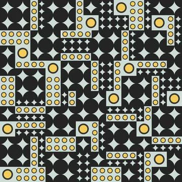 Abstract mosaic pattern with geometric shapes Stock Illustration