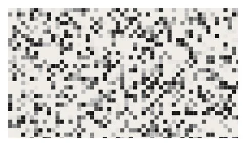 Abstract mosaic pattern of grayscale squares creating a textured background. Stock Illustration