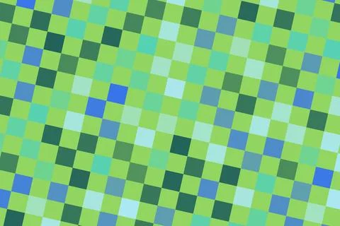 Abstract mosaic pattern of green and blue squares イラスト素材