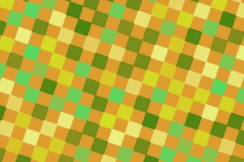 Abstract mosaic pattern of green yellow squares Stock Illustration