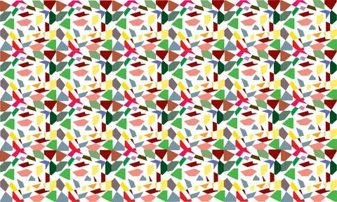 Abstract mosaic pattern with irregular shapes and multiple colors. Stock Illustration
