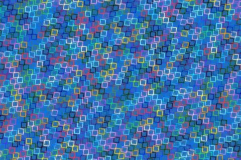 Abstract mosaic pattern of small colorful squares and circles Stock Illustration
