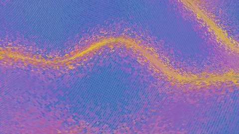 Abstract mosaic pattern with vibrant purple and yellow gradient waves Stock Illustration