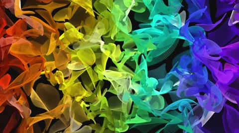 Abstract mosaic rainbow colored glowing squares with lights Stock Footage 47369472