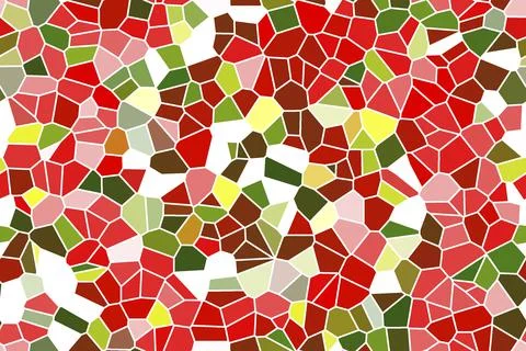 Abstract mosaic, seamless pattern. Multicolored broken tiles in a white outline Stock Illustration