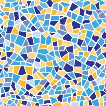 Abstract mosaic sheet seamless pattern. Geometric tile background. Ceramic fr 스톡 일러스트