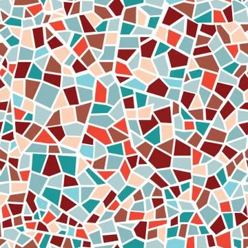 Abstract mosaic sheet seamless pattern. Geometric tile backgroun Illustrazione stock
