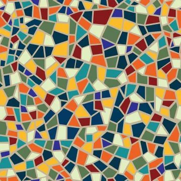 Abstract mosaic sheet seamless pattern. Geometric tile background. Ceramic fr Stock Photos
