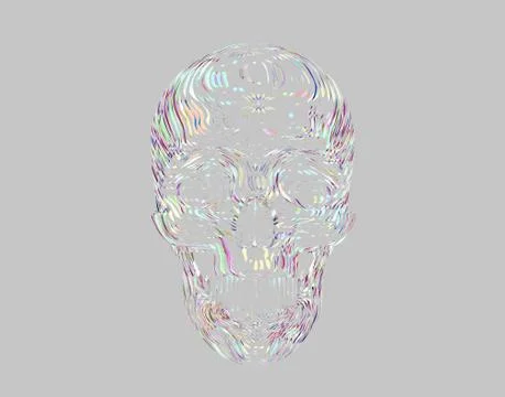 An abstract mosaic Skull background, 3d render Stock Illustration
