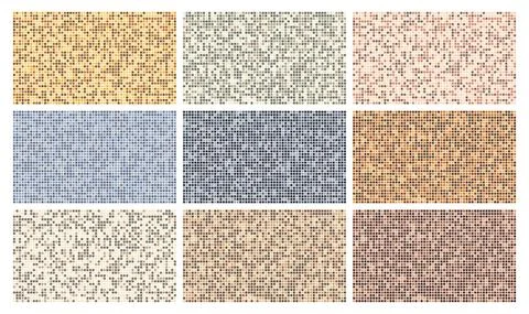 Abstract mosaic square tiles pattern. Geometric background texture design. Ve Stock Illustration