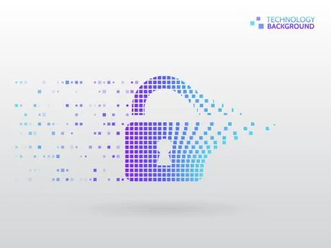 Abstract mosaic technology background for website, presentation. Stock Illustration