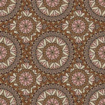 Abstract mosaic tile pattern. Oriental geometric circular ornament Illustrazione stock