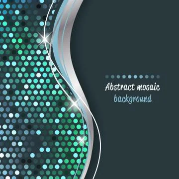 Abstract mosaic vector background with wave. Stock Illustration