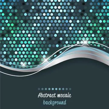 Abstract mosaic vector background with wave. Stock Illustration