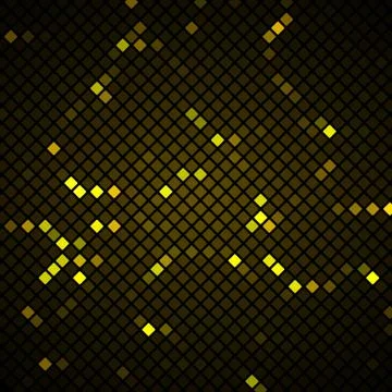 Abstract mosaic with yellow background Stock Illustration