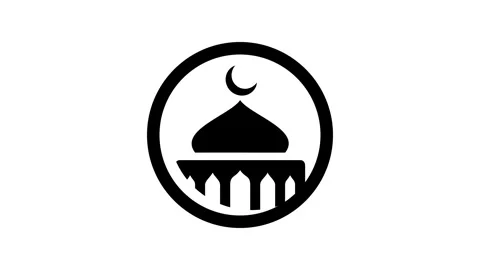 Abstract mosque islamic icon animation. Black color mosque icon for ramadan.. Stock-Footage 335230586