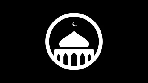 Abstract mosque islamic icon animation. White color mosque icon for ramadan.. Stock-Footage 336020475