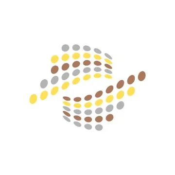 Abstract motif with circles dot LED logo design vector shape element vector Stock Illustration