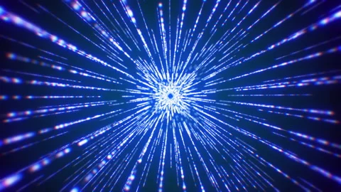 Abstract Motion Animated Background Beams Glowing Blue Motion Through Space Video stock 151460092