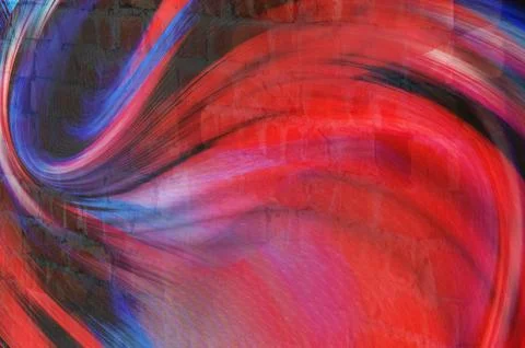 Abstract Motion Art With Red And Blue Streaks Creating Dynamic Energy And D.. Illustrazione stock