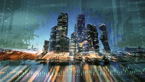 Abstract motion background animation, CG. Blocks as an electronic equalizer  Stock Footage 119639900